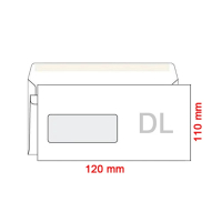 Ob�lka DL samolep. s okienkom v�avo dole /25ks