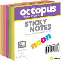 Bloky samolepiace OCTOPUS 75x75 neon 300l mix