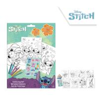 Vymaovnka set s pastelkami a samolepkami Stitch