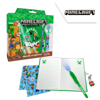 Zpisnk so zmkom a samolepkami s magickm perom Minecraft