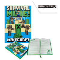 Zpisnk s LCD hodinkami Minecraft