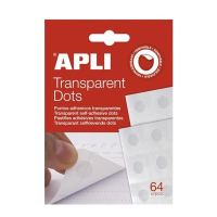 Lepiace bodky APLI transparent,odn�mate�n�,64ks