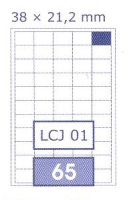 ETIKETY UNI 38,0x21,2 BIELE DATA LCJ 01,  100 hrkov, 6500 ks