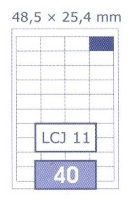 ETIKETY UNI 48,5x25,4 BIELE DATA LCJ 11,  100 hrkov, 4000 ks