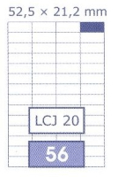 ETIKETY UNI 52,5x21,2 BIELE DATA LCJ 20,  100 hrkov, 5600 ks
