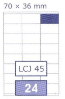 ETIKETY UNI 70,0x36,0 BIELE DATA LCJ 45,  100 hrkov, 2400 ks