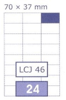 ETIKETY UNI 70,0x37,0 BIELE DATA LCJ 46,  100 hrkov, 2400 ks