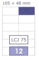 ETIKETY UNI 105x48,0 BIELE DATA LCJ 75,  100 hrkov, 1200 ks