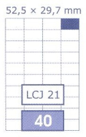 ETIKETY UNI 52,5x29,7 BIELE DATA LCJ 21,  100 hrkov, 4000 ks