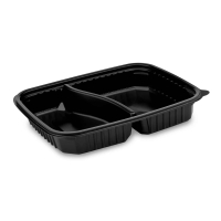 MENU BOX DO MIKROVLNKY PP 2DIELNY �IERNY 1100 ml,50 ks   78222