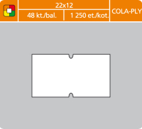 ETIKETY 22x12 BIELE CENOVKY COLA PLY DO 1-RAD.KLIET MX   V614